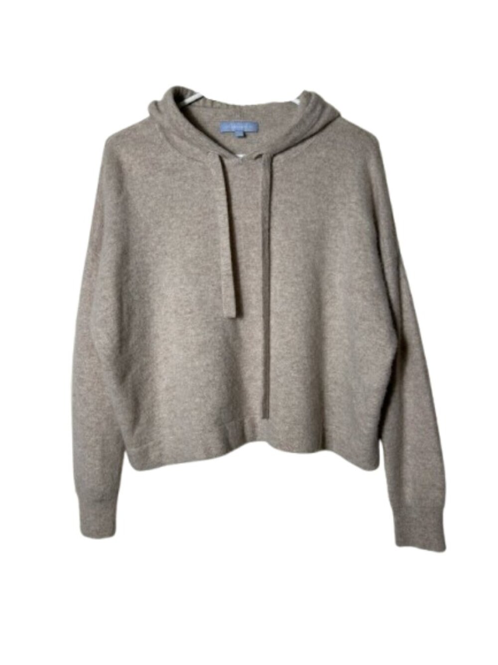 Antonio Melani beige oatmeal 100% cashmere crop hoodie womens XL